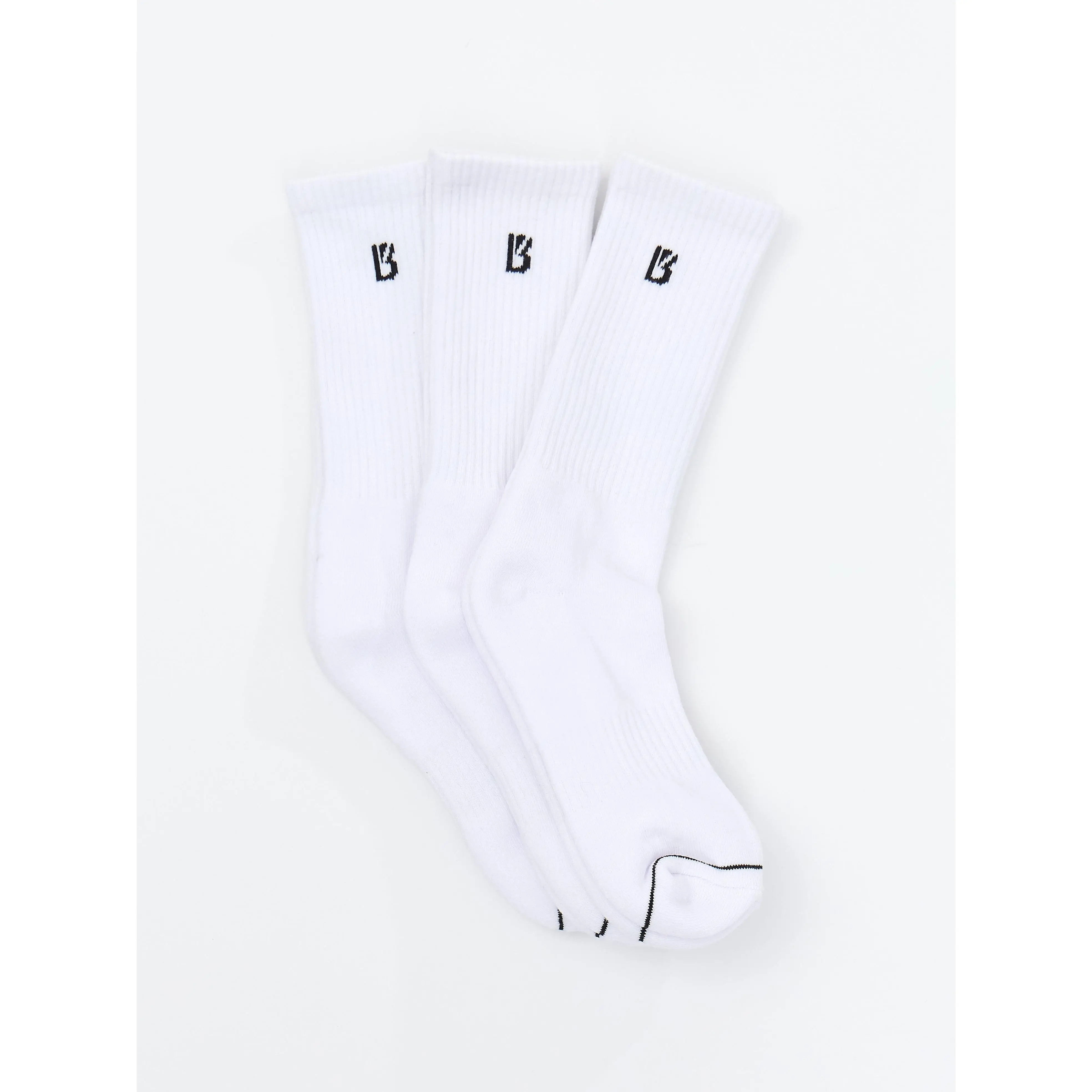 3 Pack Full Crew Socks - White