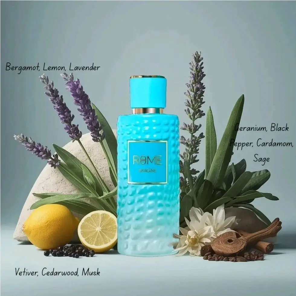 Rome Fragrance Aqua Blue Eau de Parfum - Bergamot Lemon Lavender