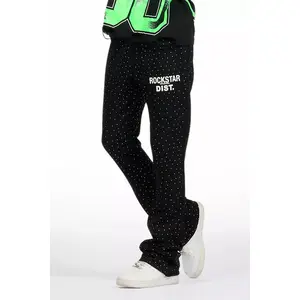 Alpine Rhinestone Black Stacked Flare Pant Alpine Rhinestone Black Stacked Flare Pant