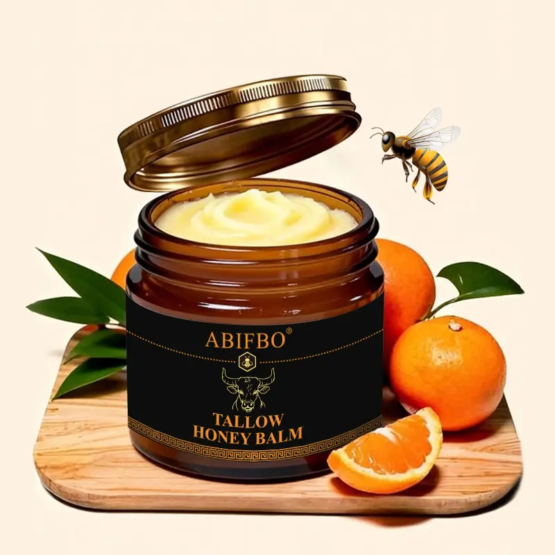 ABIFBO Grass-Fed Beef Tallow Balm with Raw Honey, Natural Moisturizer for Dry Sensitive Skin, Deep Hydration Skin Barrier Repair Cream, Hydrating Face Body Hand Balm, Gentle Clean Skincare for Soft Smooth Skin Body Balm Lightweight Moisturizing Moisture H