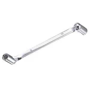 3-Piece Flex Head Socket Wrench Set 8-14mm, Double Swivel 12-Point Box End, 180° Rotating CR-V Steel, Low Profile Tools for Tight Spaces, Auto Repair & Grease Fitting Access