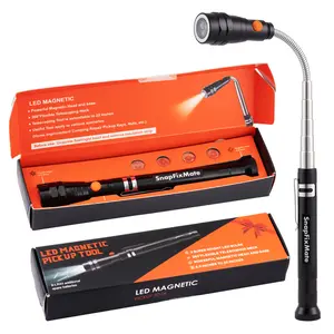 SnapFixMate Telescoping Magnetic Pickup Tool with 22" Extendable Neck LED Lights for Mechanics DIY Enthusiasts Ultimate,Cool Gadget Gifts Stocking Stuffers for Men, Teen Boys, Husband, Dad, Father, Mechanic,Him,Women,Valentines Day Gifts Men Easter