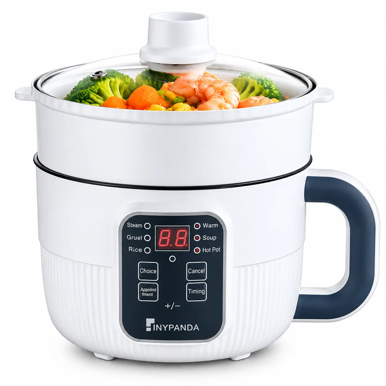 1.7L Multifunctional Electric Rice Cooker with Steamer, 6 Cooking Modes, Nonstick Inner Pot, Digital Control Panel, Automatic Keep Warm, Compact Mini Cooker for Dorms, Apartments & Small Kitchens