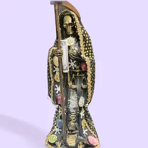 Santa Muerte statue 12 inch Gold