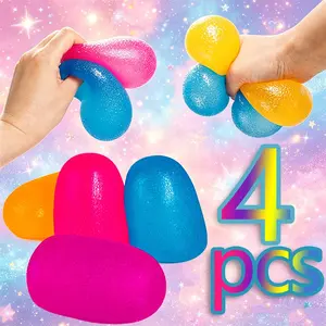 Taba Squishy Rainbow Candy Fidget Toy Set, 4-Piece Stress Ball Sensory Relief, Party Gift, Birthday Gift, Easter Basket Fillers