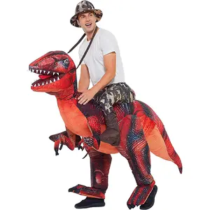 GOOSH Inflatable Dinosaur Costume for Adult Halloween Women Men Funny Blow up Cosplay Party Fun Easy to Wear Versatile