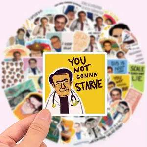 50 Dr. Now Cartoon Vinyl Adhesive Stickers for Laptops, Water Bottles, Helmets, Reusable Stickers for Skateboards, Ideal Christmas Gift, Decal Sticker