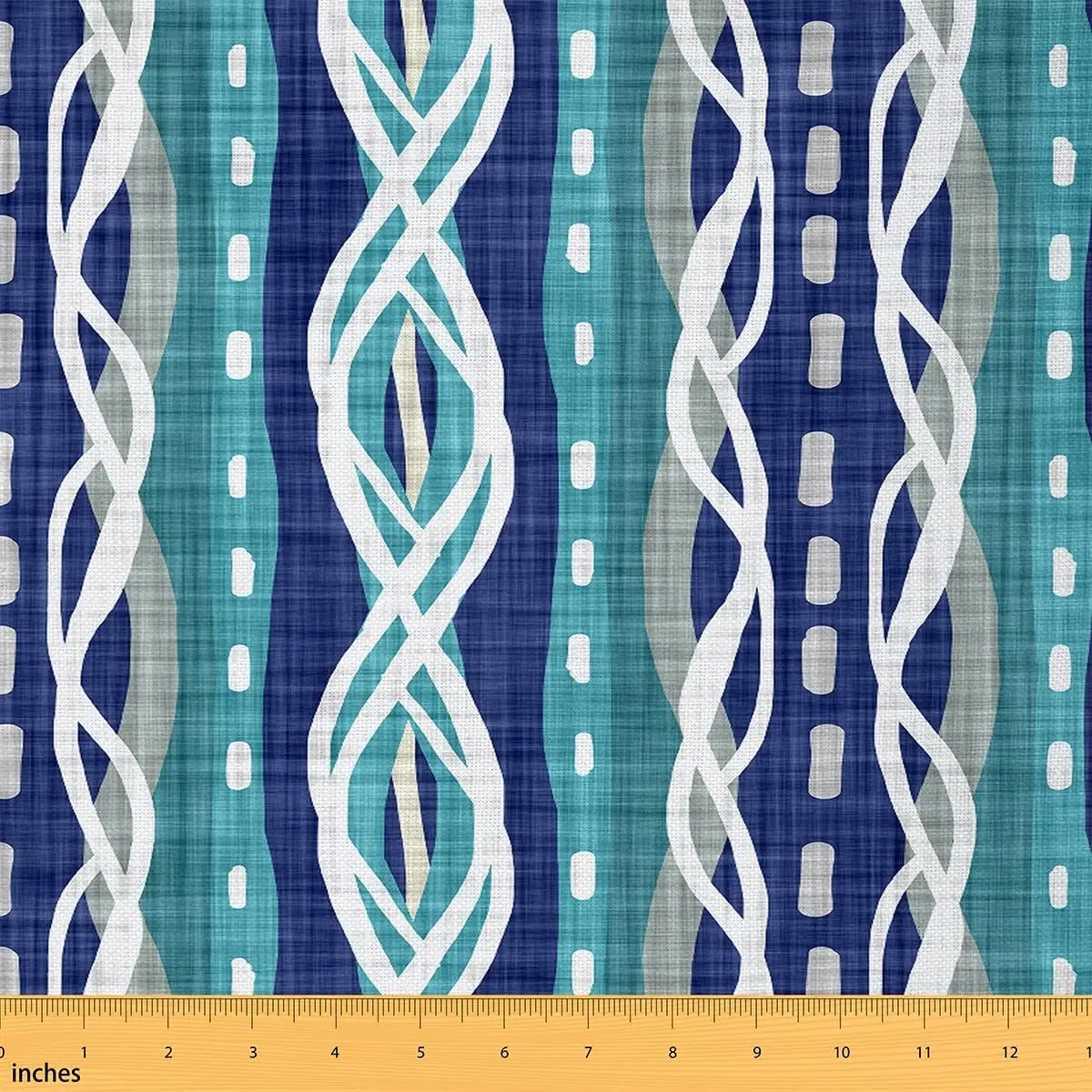 Tribal Stripe Fabric by The Yard,Vintage Traditional Nautical Ocean Theme Upholstery Fabric for Chairs,Coastal Decorative Waterproof Outdoor Fabric, Textile, Stripe Pattern