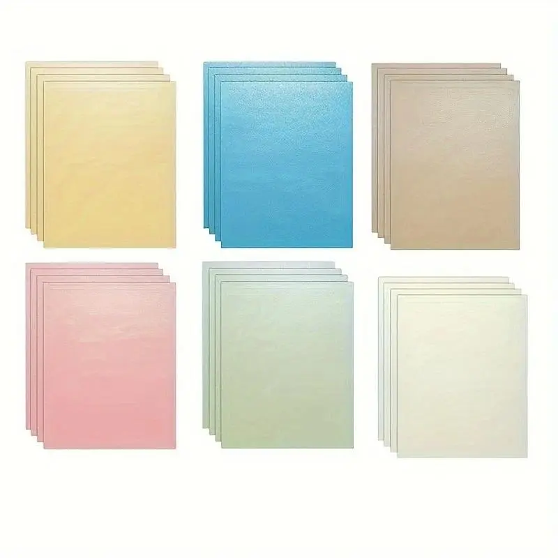 A4 Color Paper Metallic Shimmer Pearlescent Paper, 30 Sheets, 120 gsm, Single Sided,8.27 x 11.6 inch,for Arts & Crafts, 6 Colors, Stationery Office Supplies