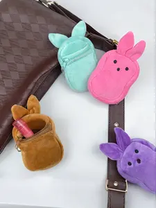 Portable Cartoon Rabbit Coin Pouch, Cute Earphone Bag, Mini Hanging Decoration for Kids' Backpacks, Daily Use and Holiday Gift