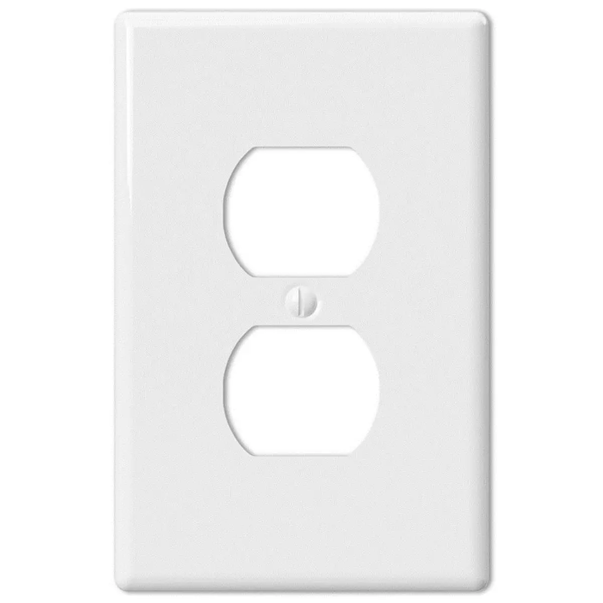 Amerelle 3003440 Metro White 1-Gang Ceramic Duplex Wall Plate, 0.31 lbs, 4.5" Height, 5" Width, Decorative Accent for Any Room