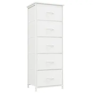 【Valentine's Day Gifts】 Cupboards Cabinets Dresser Fabric Storage Tower with 5 Drawers Bedroom Organizer Chest Entryway Large Storage Soild Stable  Multifunctional Use