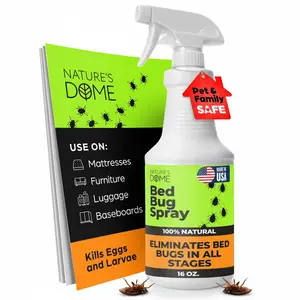 Nature's Dome Bed Bug Spray – 100% Kill Rate, 16 OZ Natural Bed Bug & Mite Killer, Destroys Eggs, Kills Resistant Strains, Long-Lasting Protection, Safe for Home Use