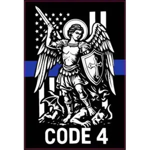 St Michael Archangel Code 4 Car Sticker Decal for Vehicle Truck Window Bumper SUV Tumbler Laptop Religious Guardian Angel Catholic Christian Protective Vinyl Die Cut Quality