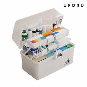 UFORU Three-Tier Medicine Organizer,Portable Medicine Cabinet with Sliding Rail, Integrated Medication Storage Box, Sliding Drug Cabinet, Household First Aid Medicine Box, Large Capacity,Healthcare,Kit#SummerWins#DFYD