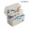 UFORU Modern 3-Tier PP Plastic Drug Cabinet - Home Goods Storage Organization Boxes with Slide-Open Access, Handles, Light-Block Seal Compartments, Buttoncap Protection, Large Capacity for Bathroom, Healthcare Pill Pack Storage with Lids, First Aid