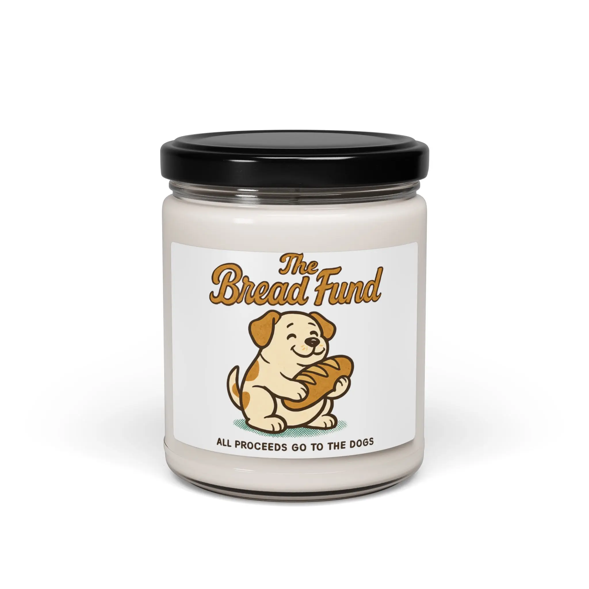 The Bread Fund Candle | 9oz Soy Candle with Dog Bread Illustration