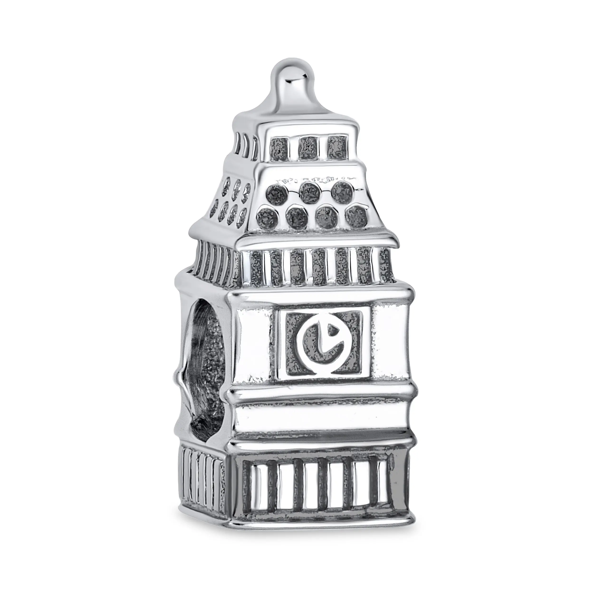 Travel Land mark London Big Ben Clock Charm Bead .925 Sterling Silver for Bracelet