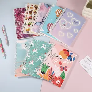 Cartoon Pattern Coil Notebook, 3 Counts/set Soft Cover Spiral Notebook, Lined Paper Notebook for Office & School & Home Use