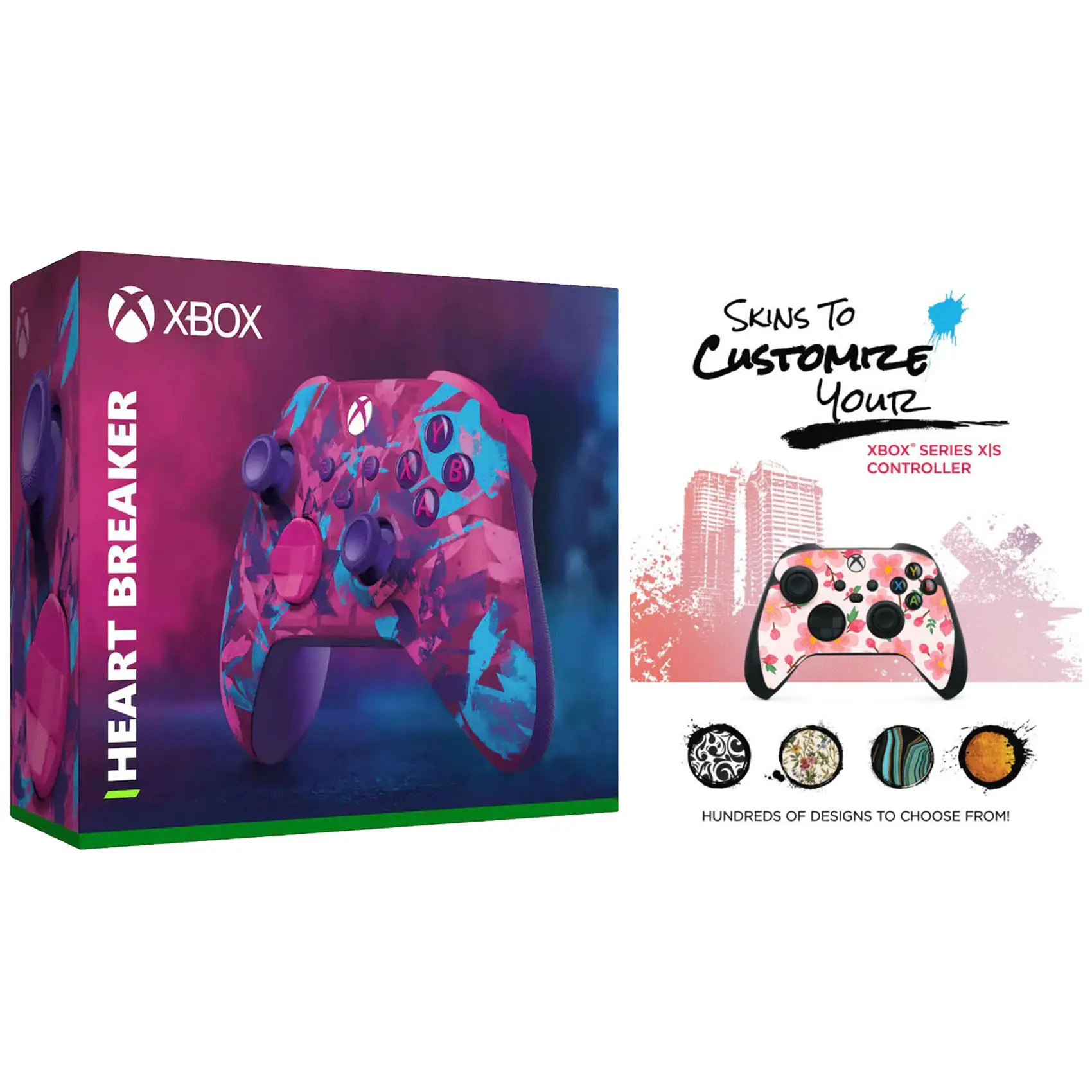 Xbox Wireless Controller for Series X, Series S, Windows with MightySkins Custom Skin Code - Heart Breaker