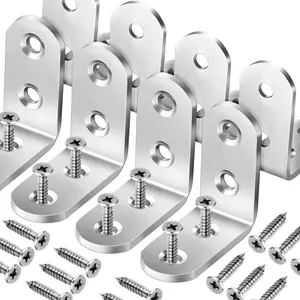 8 count Heavy Duty Corner Brace, 40x40mm Stainless Steel Joint Right Angle Brackets with Screws, 90  Wall Brackets Hanger for Shelves, Tables, Dressers, Chairs,