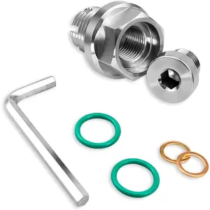 M14.1-1.5 x 15mm Oil Drain Plug Oversize Piggyback, Stainless Steel Self Tapping Oil Pan Thread Repair Kit with O-Ring