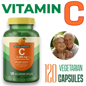 120 Capsules Ultra Strength Vitamin C 2000mg - Immune Support & Antioxidant Formula