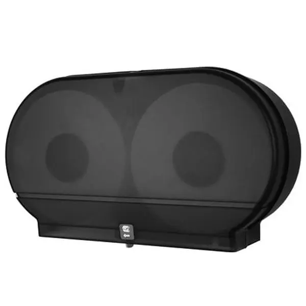 Palmer Fixture RD002702F Twin 9 in. Jumbo Roll Tissue Dispenser, 2.25 in. Cover, Double-Latch Lock, Sliding Panel, Easy Low Paper Supply Detection, Theft & Waste Prevention, Universal Fit Bathroom Home Supply, 11.75 H x 20.13 W x 5.5 D in, 4.5 lbs