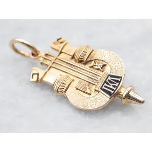 Vintage Iota Kappa Lambda Gold and Enamel Fob