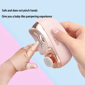 Electric Nail Clippers, New LED Light Electric Nail Clippers, Rechargeable Baby Nail Trimmer (Pink)