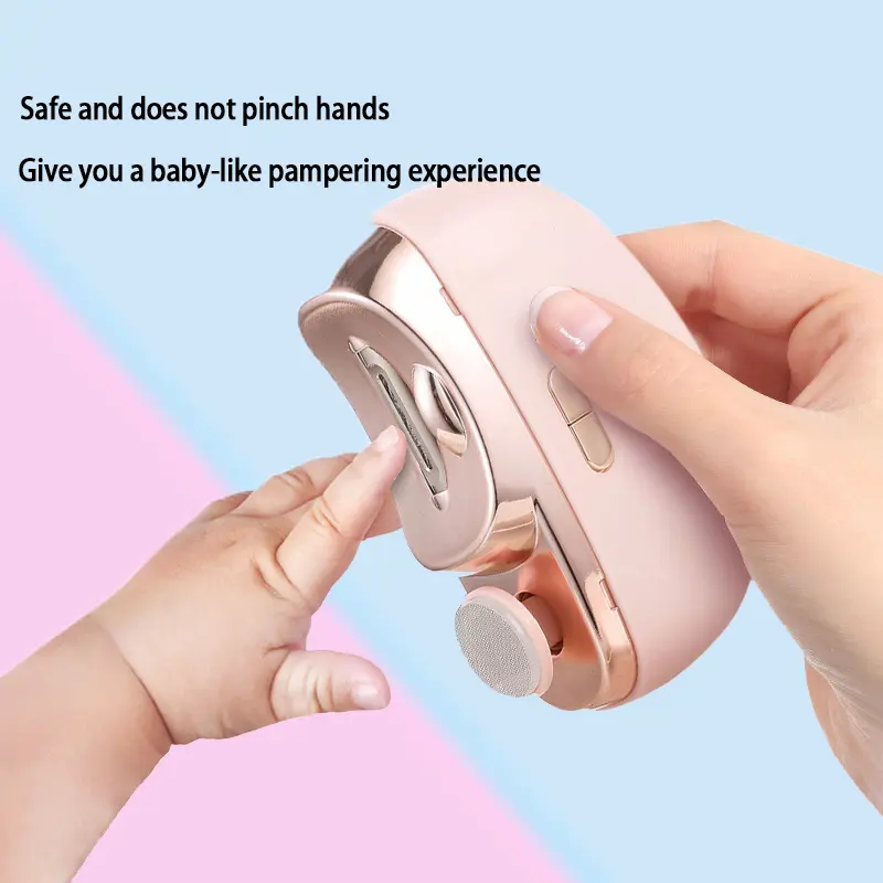 Electric Nail Clippers, New LED Light Electric Nail Clippers, Rechargeable Baby Nail Trimmer (Pink)
