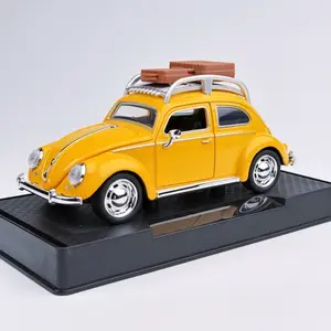 New Beetle Vintage Car Model, Detailed Design Ornament, Full Color Options, Realistic Alloy Car Model, Diecast Metal Model, Kids Gift with Openable Doors