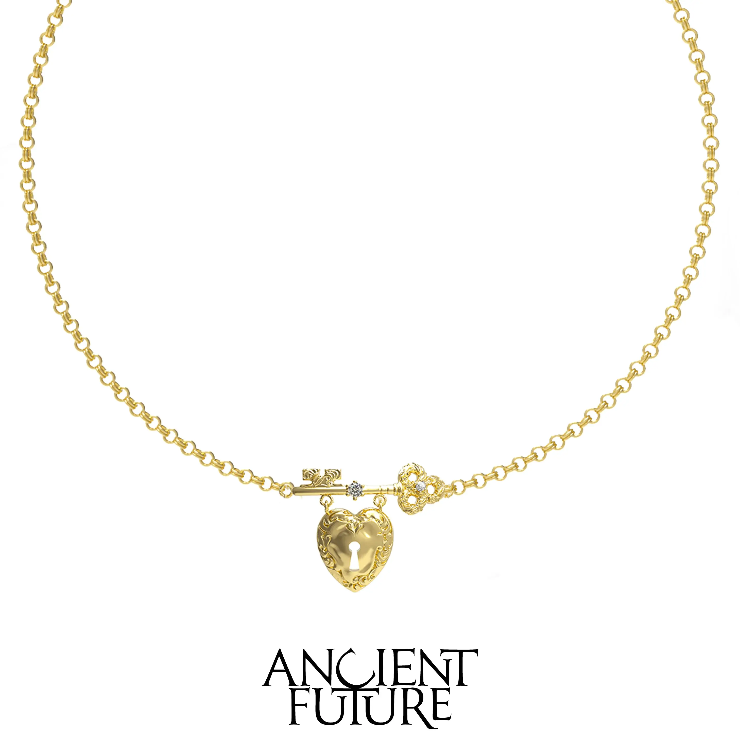 ANCIENT FUTURE Mini heart-shaped lock necklace ANCIENT FUTURE Mini heart-shaped lock necklace