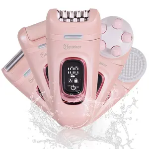 5 in 1 Electric Hair Removal Instrument, Rechargeable Hair Removal, Portable Bikini Trimmer for Underarms, Legs and Arms, Waterproof Epilator and Electric Foot File, Bikini Shaver