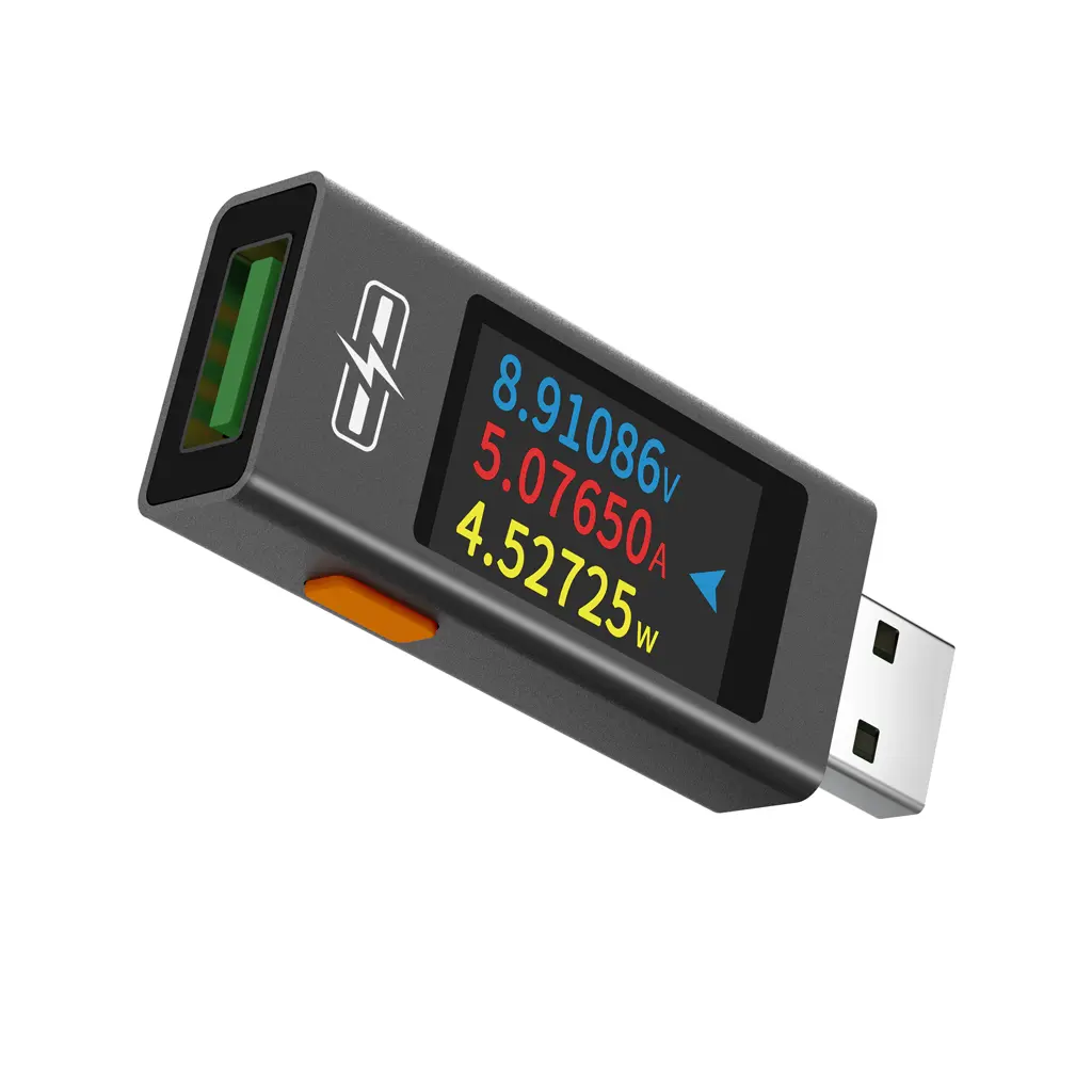 POROMETISTO-UT01U USB Tester, 1.06" Color Display Multifunction Meter, Voltage/Current/Power Monitor, 30V 6.5A 195W, Capacity mAh/Wh Tester, QC/PD Fast Charge Analyzer with Curve Record & CNC Housing, 0-195W, 0-666666Mah