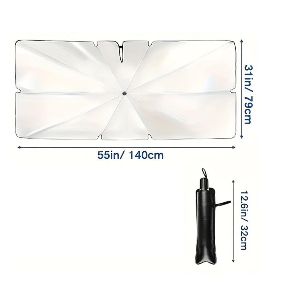 Portable Car Windshield Sunshade, Foldable Windshield Sun Umbrella, Car Exterior Accessories, Car Windshield Cooling Umbrella for Daily, Car Window Shades