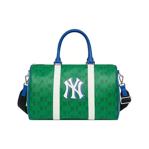 MLB New York Yankees Large Logo Double-Sided Print Adjustable Detachable Strap Synthetic Leather Travel Gym Boston Shoulder Crossbody Tote Bag Unisex