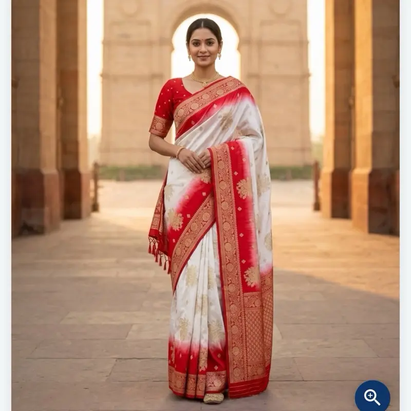 Women's Dola Silk Saree with Blouse - Chic Style, Picot-Edged Falls, Elegant Comfy Fabric, Solid Caramel, Formal Wear, Ideal for 2 Versatile Occasions, Womenswear Essential Elegance Party