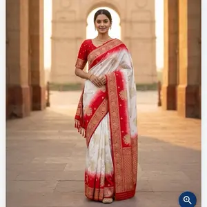 Women's Dola Silk Saree with Blouse - Chic Style, Picot-Edged Falls, Elegant Comfy Fabric, Solid Caramel, Formal Wear, Ideal for 2 Versatile Occasions, Womenswear Essential Elegance