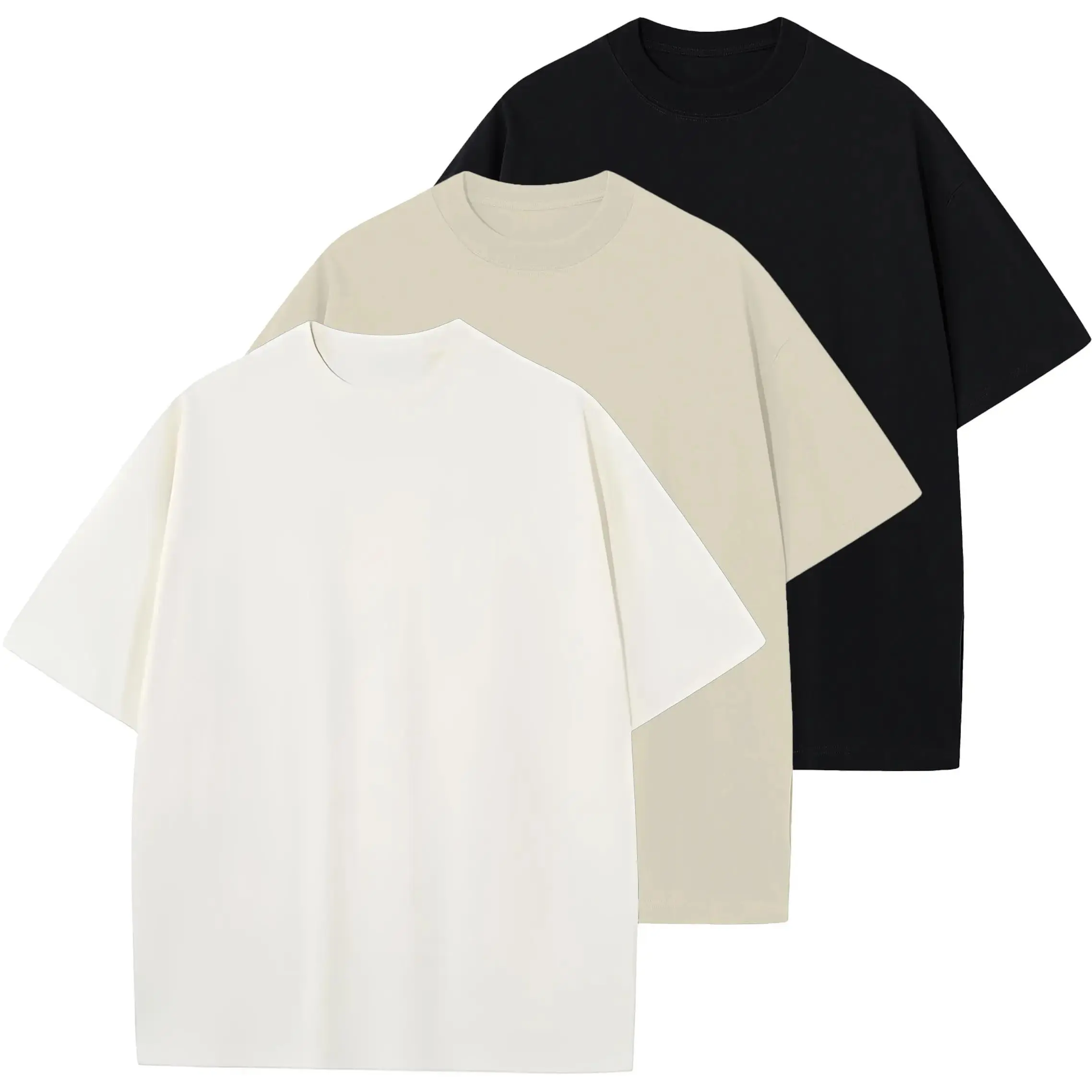 unisex Heavyweight Short Sleeve  Overshirt Oversized T Shirts Casual Cotton Tee Plain Cotton LA Streetwear Hip Hop Harem Black White Gray Navy menswear Cotton Casual Crew Neck Fabric Knit cotton Top Classic Collar Ribbed Crewneck Tshirt Shortsleeve