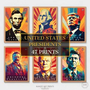 (Note name when placing order) 47 US Presidents Prints, US Presidents Poster, American History, Presidents Poster, Office Poster, Home Decor, Digital Download