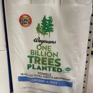 Wegmans One Billion Trees Planted Paper Towels 12 Rolls Ultra Thick Absorbent Choose-A-Size Family Pack