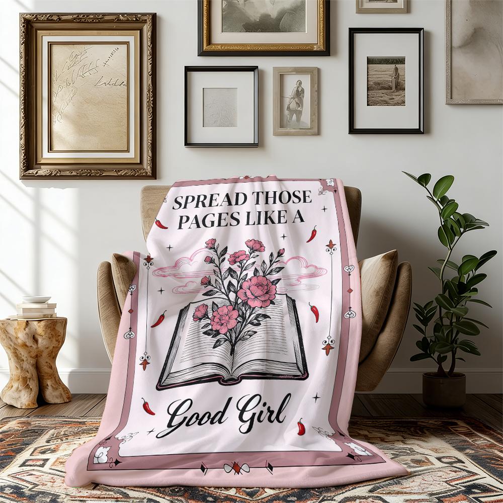 Booktok Girl’s Dream Blanket – For Readers Who Love Their Books Spicy Perfect Gift for Spicy Book Lovers – "Good Girl" Book Blanket for Birthdays & Book Club Bold Design to Elevate Your Reading Space Suitable for all four seasons