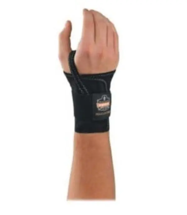 EGO Wrist Support Brace for Injured Wrists, Elastic Single Strap with Open-Center Stay, Limits Downward Movement, Anti-Odor, Right Hand, Medium, Black, Anti-Odor Treatment, Injury Recovery, Limits Downward Wrist Movement, Patented Open-Center Stay
