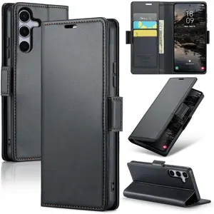 Wallet Case for Samsung Galaxy S25 FE, PU Leather Magnetic Flip Case with RFID Blocking Card Holder Kickstand for Women Men, Shockproof Durable Protective Phone Cover for Galaxy S25 FE (Black) Smartphone Protection Cellphone