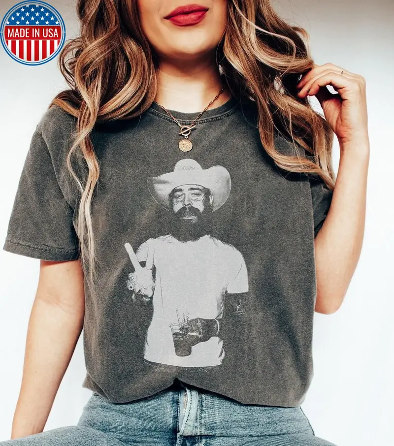 post malone t shirt dress Post Malone Ladies T-Shirt Dress: Cowboy Hat (Black)