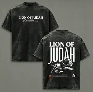 Lion of Judah Vintage Washed T-Shirt, Christian Jesus Apparel, Faith Streetwear Oversize Heavyweight, Gothic Church Outfit, Gym Pump Cover , Lion Shirt, funny graphic tee, men’s trendy t-shirts, deals, humorous, 90s, streetwear, boyfriend, good graphic