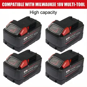 Milwaukee 12.0Ah Replacement Battery for Milwaukee M18 Battery 18V Tools – High Output Lithium-Ion, Compatible with 48-11-1865, 48-11-1850, 48-11-1880, Fits M18 Power Tools & Chargers