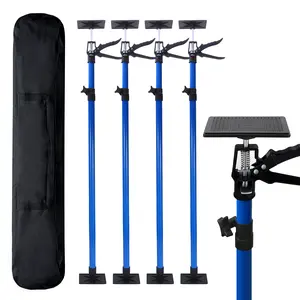 4-Pack Steel Construction 3rd Hand Support System, 360° Rotation Adjustable Rods with 45° Tilt Stands, for Drywall Installation, Cabinet Mounting