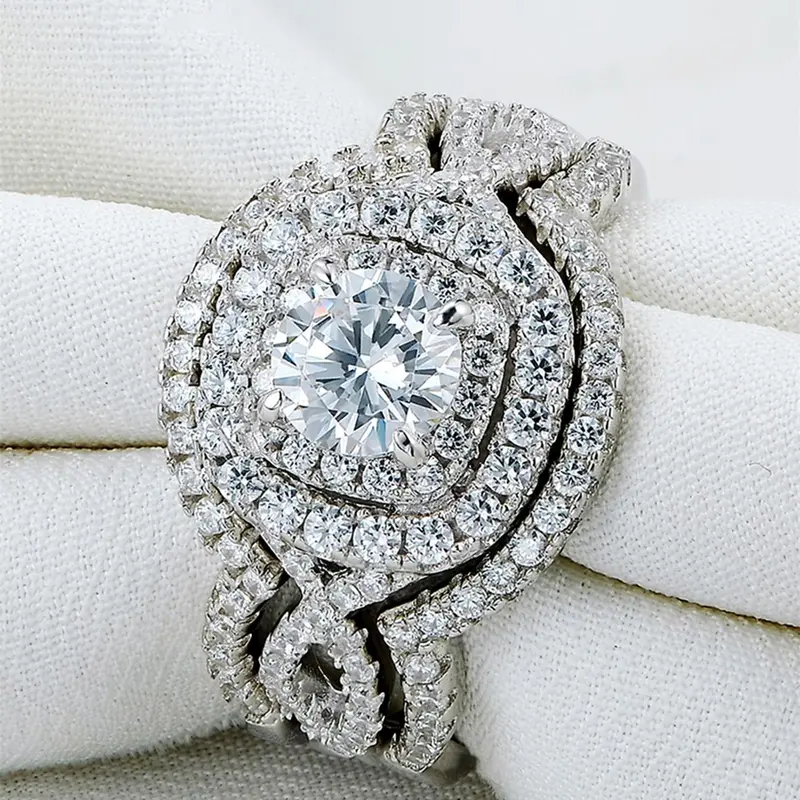 Women's Elegant Rhinestone Decorated Ring (3pcs/set), Exquisite Trendy Stacking Rings, Fashionable Hand Jewelry for Women As Gift, Elegant Casual Ring, Elegant Glittering Ring, Stackable Finger Rings, Stunning Ring Set